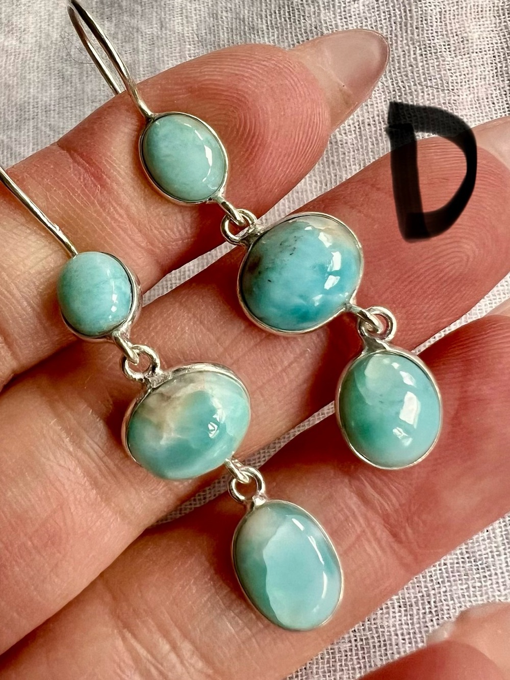 925 Choose from 4! Caribbean LARIMAR Dangle Earrings! - Picture 5 of 7